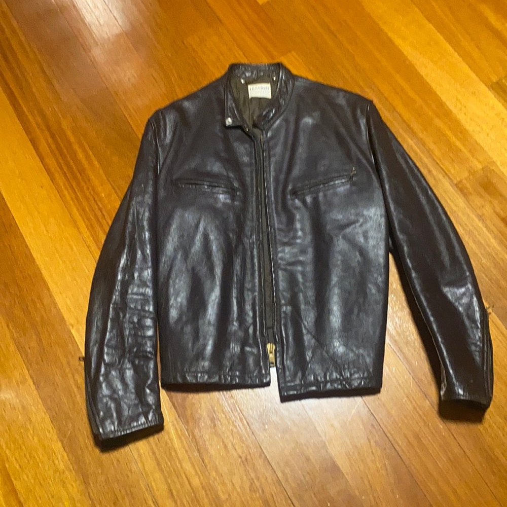Vintage leather café racer jacket